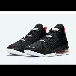 Nike LeBron XVIII 18 Bred Black University Red White CQ9283-001 Men's Sizes